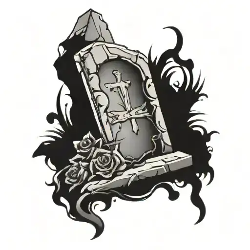 Broken Tombstone For Dad