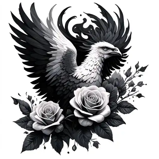 Feminine Strength Freedom Rebirth Roses Ethereal Phoenix Smoke