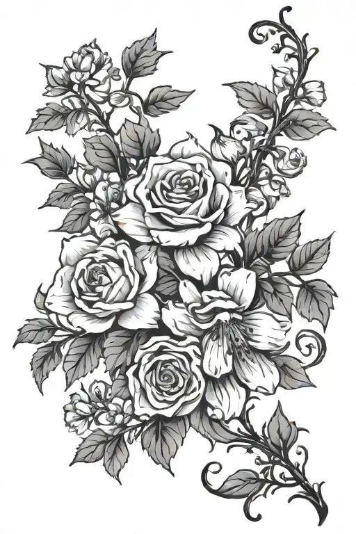 January And March Birth Flowers On A Vine For The Spine