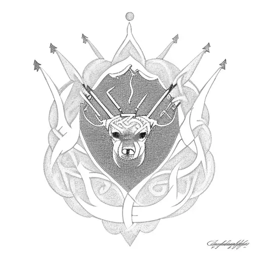 Celtic Family Tree With Cloud And Lightening