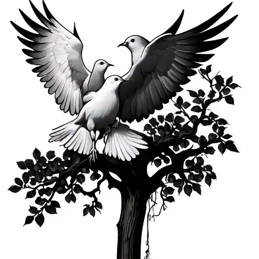 Christianity And Poison Tree With Doves