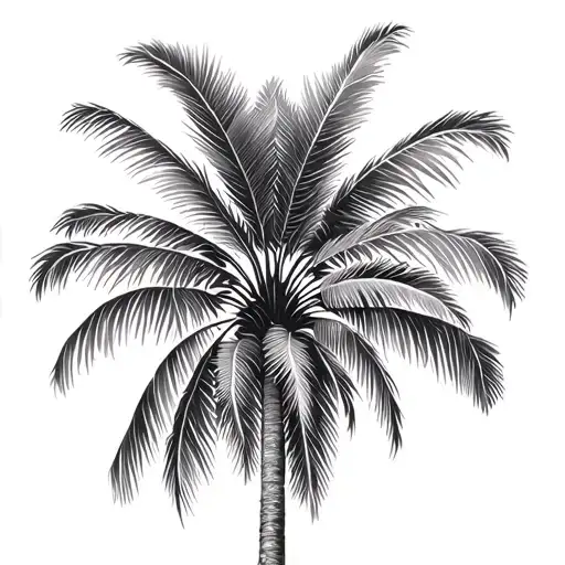 Palm Tree With Three Branches
