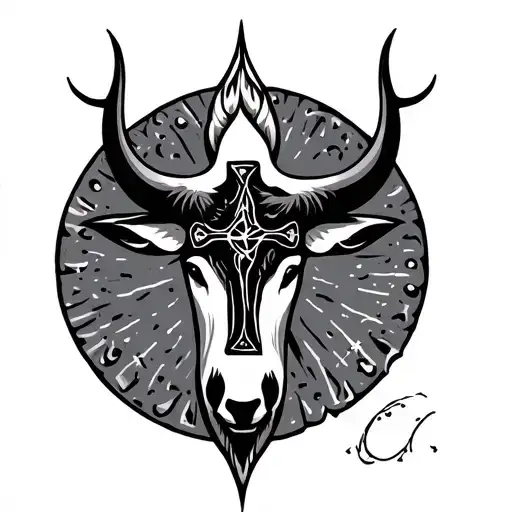 Cross And Taurus Zodiac Sign