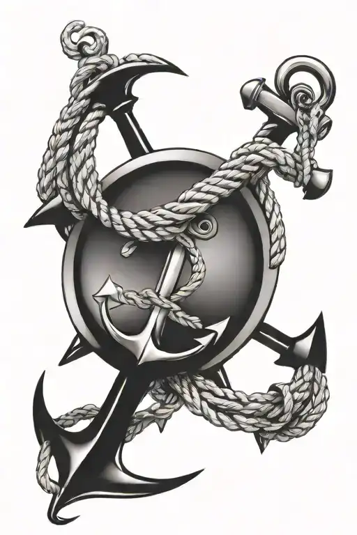 Anchor Compass Rope Intertwined