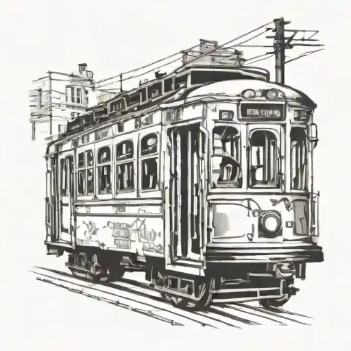 New York Subway Car Fading Into New Orleans Trolley