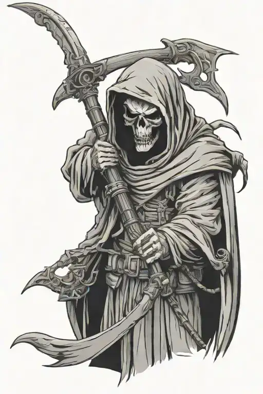 Army Sniper Grim Reaper With Scythe