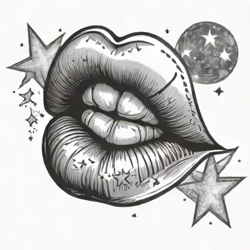 Lips And Star Sign