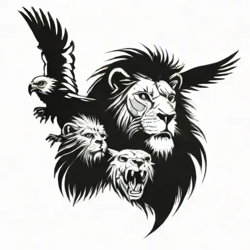 Monkey And Lion And Eagle And Horse And Boar