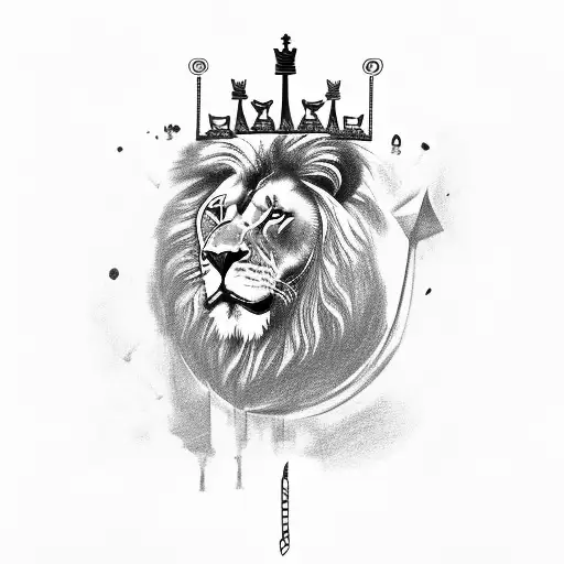 Lion With Chess Piece