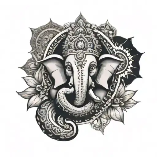 Ganesha Realism With Mandala Ontop Shoulder