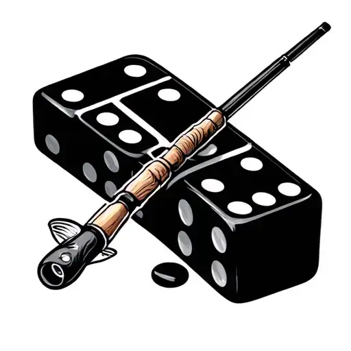 Domino With Man Fishing Rod