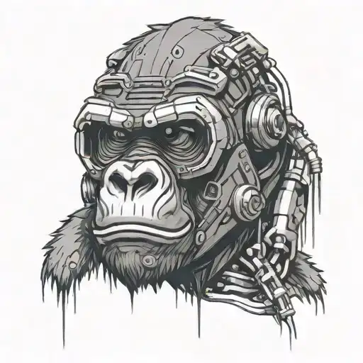 Cyberpunk Gorilla Head