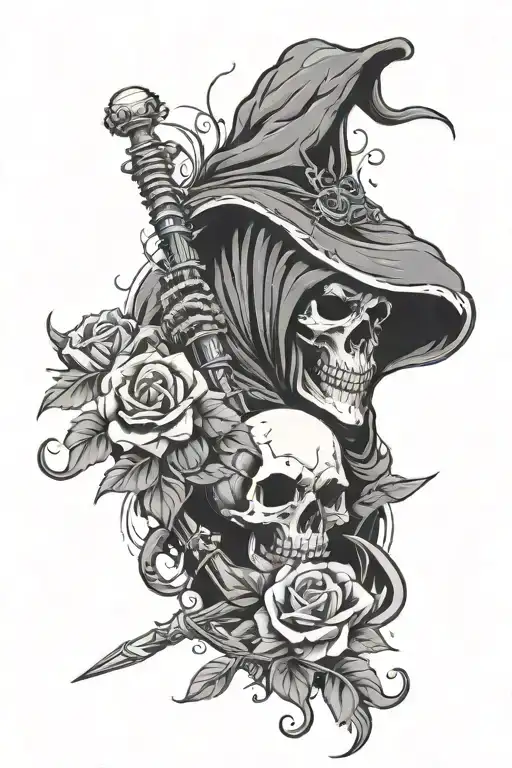 Grim Reaper And Money Flower