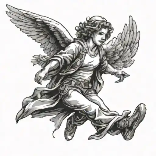 Angel With A Parachute Falling
