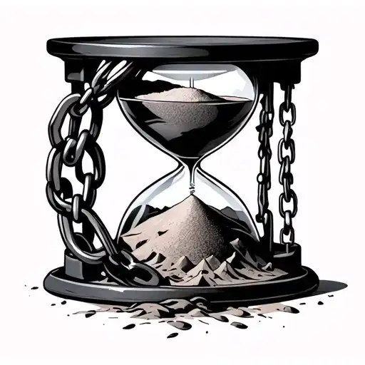 Circle Chain Carrying Into An Hourglass Crumbling Into Sand