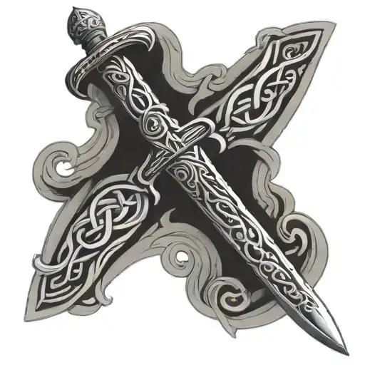 Sword Celtic Military Right Arm Sleeve