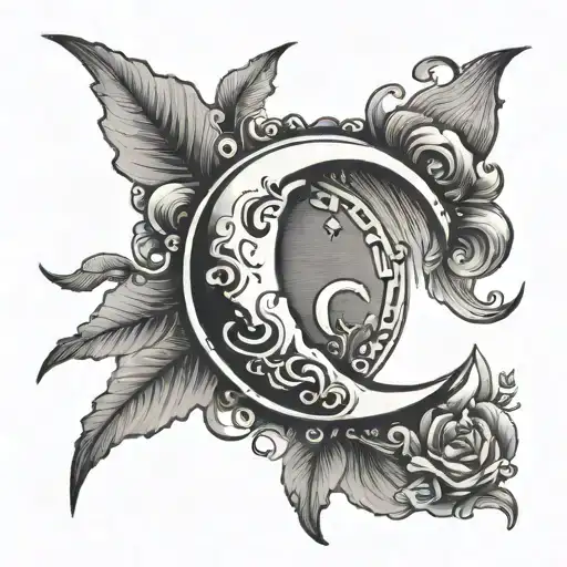 Letter O And The Moon Shining