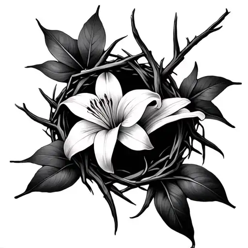 Crown Of Thorns Around Spider Lily