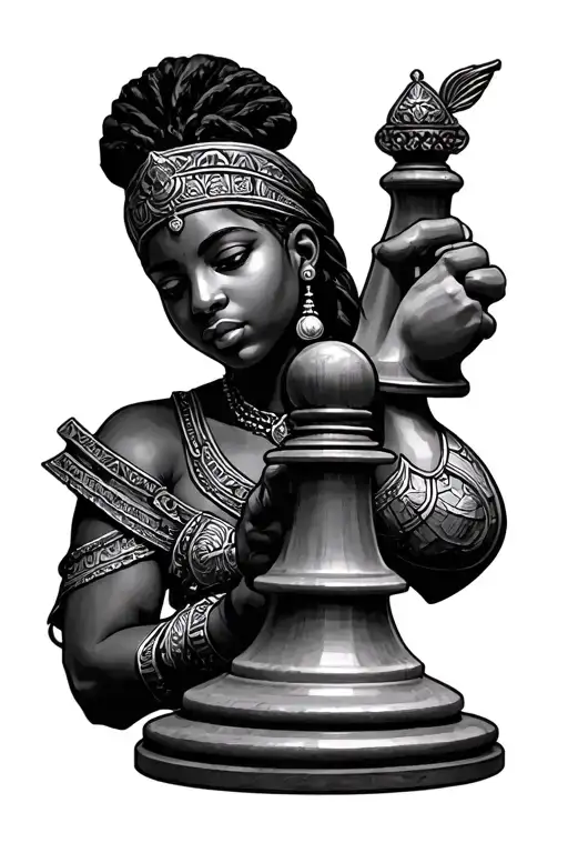 African Warrior Queen Chess Piece