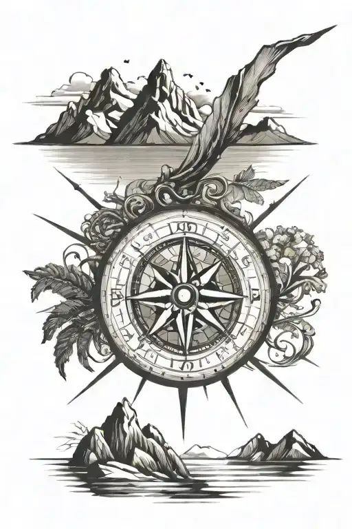 Mountain Beach Compass