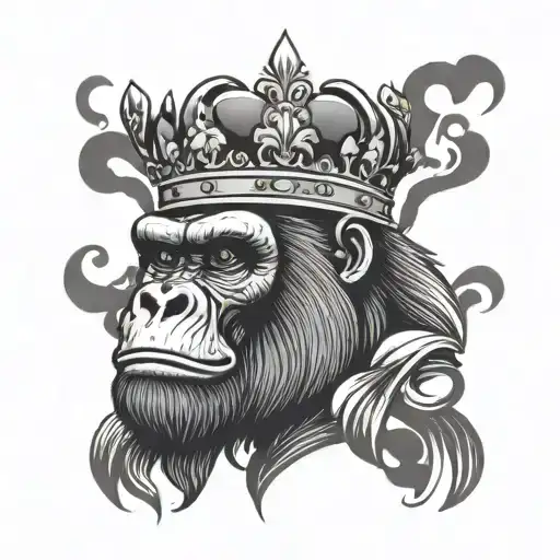 Gorilla Wearing Crown
