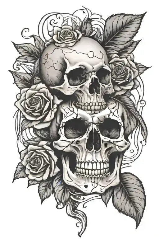 Roses Skull Dove