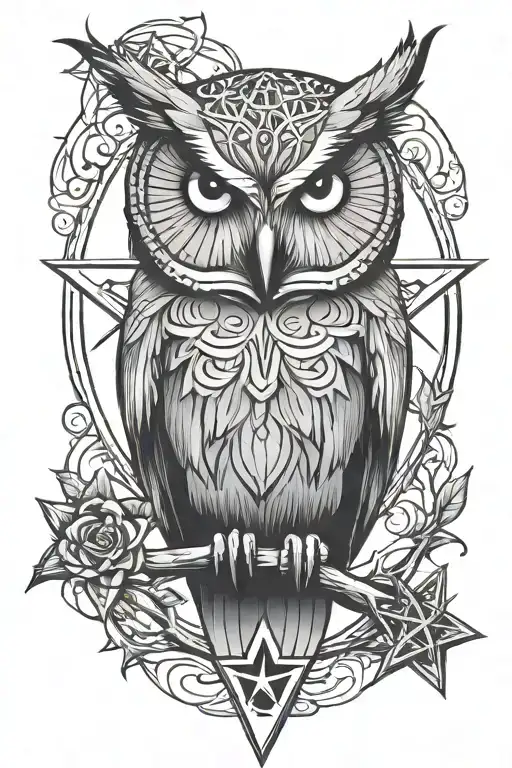 Owl And Pentagram
