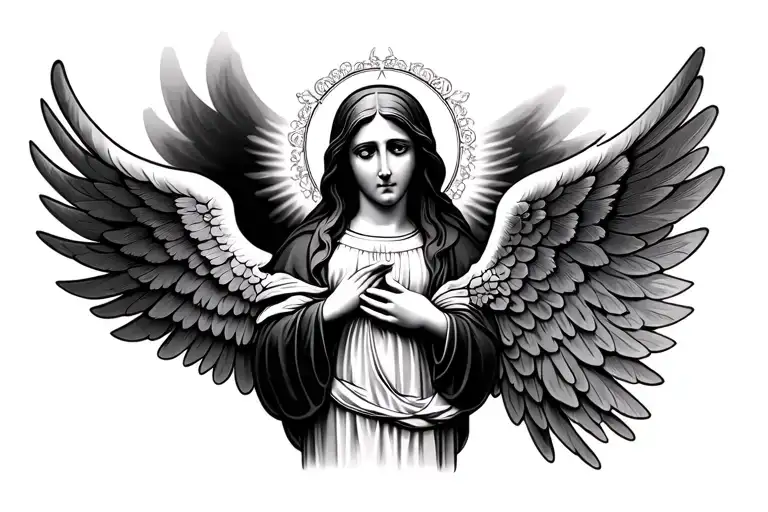 Virgin Mary Angel Wing