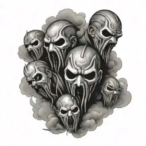 Slipknot Masks Falling From A Cloud