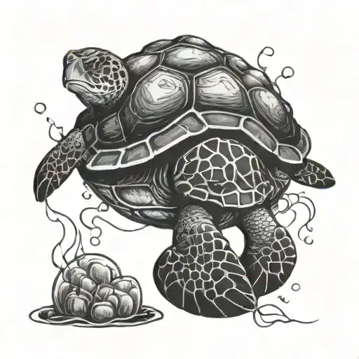 Sea Turtle Eating Jelly Fish