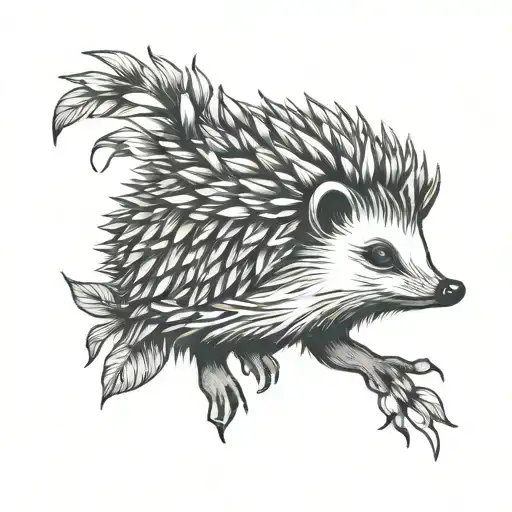 Hedgehog With Floral Quills