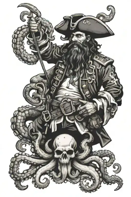 Pirate And Octopus Holding