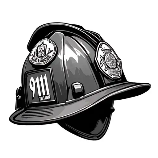 Firefighter Helmet With Memorial Of 911