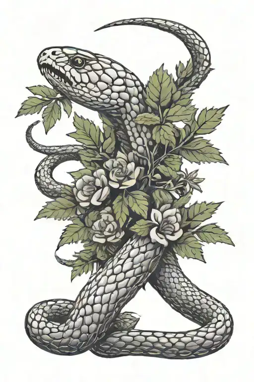 Hemlock Plant With A Snake