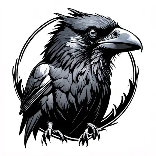 Crow Going From Shoulder To Chest