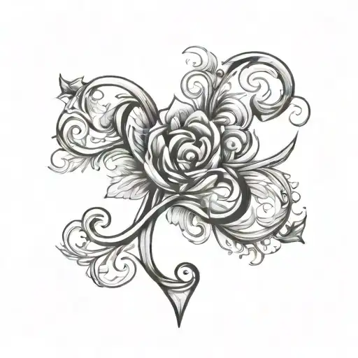 Initial L And A Tattoo Design