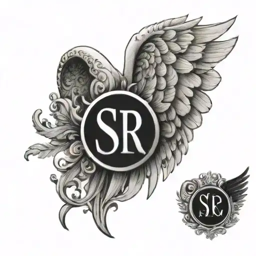Angel Wings Spread Initials Src