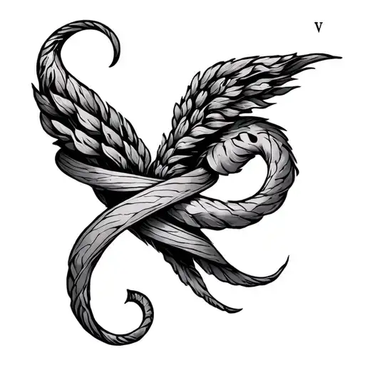Gemini Zodiac Sign With Letter W On Its Tail Wrapped