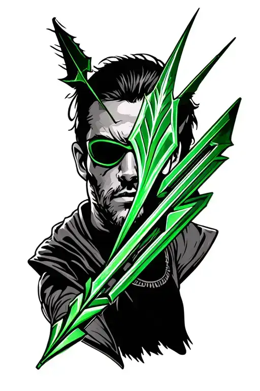 Green Arrow Arm Sleeve Tattoo Without Green Arrow On The Picture And In Black Only