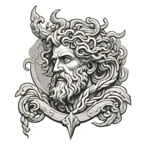 Zeus In Sky And Medusa Bottom