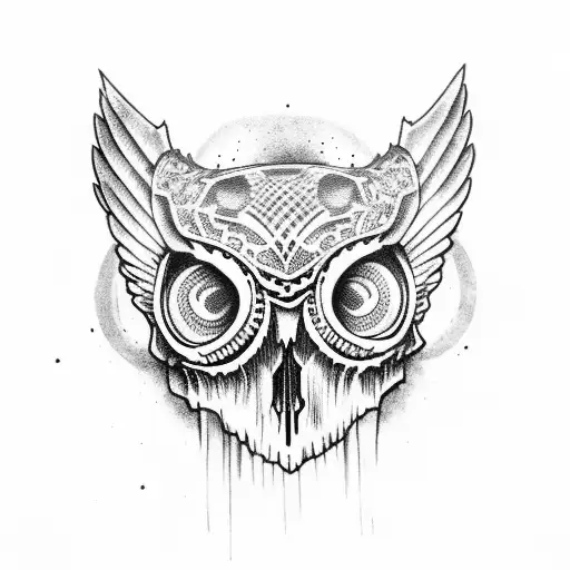 Skull With Owl