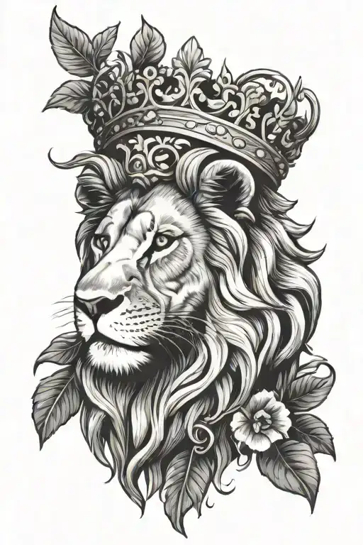 Lion With Laurel Wreath Crown