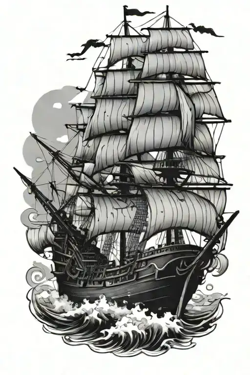 Pirate Ship Shooting Cannon Ball