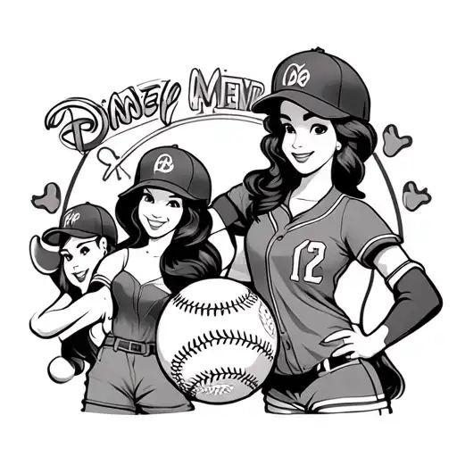 Softball Disney Characters