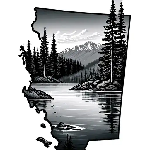 South Lake Tahoe California State Outline