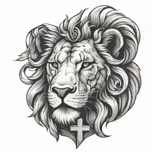 Christian Lion With Cross