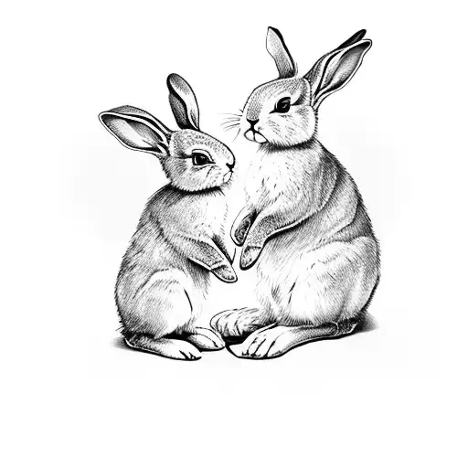 A Mother Bunny Teddy Singing To Her Baby Bunny Teddy