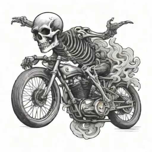 Skeleton Riding A Super-charged Bicycle