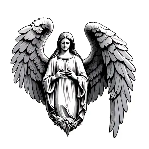 Virgin Mary Angel Wing