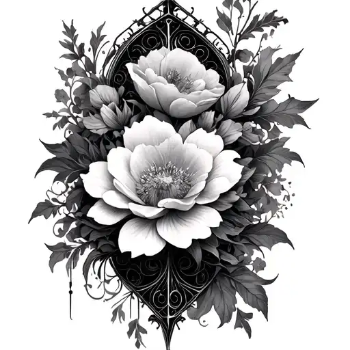 Gothic Architecture Patterns Into A Floral